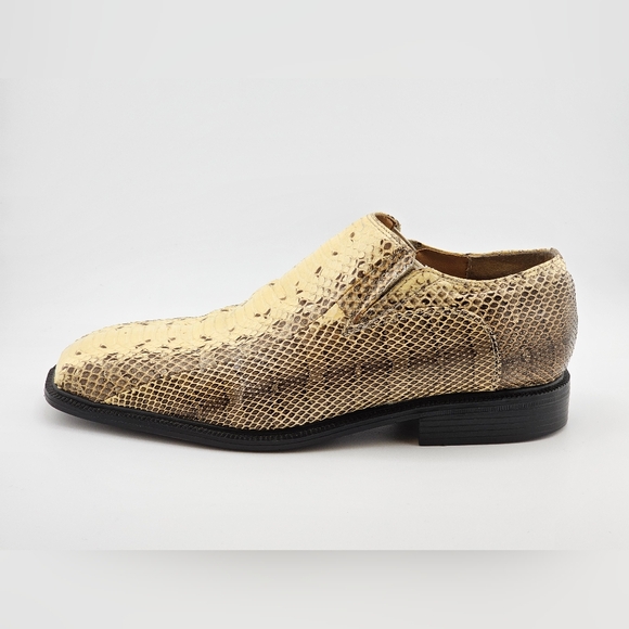 Genuine Python Snake Skin Shoes Giorgio Brutini Slip-On Dress Loafers Men 7M Rad - Picture 5 of 14